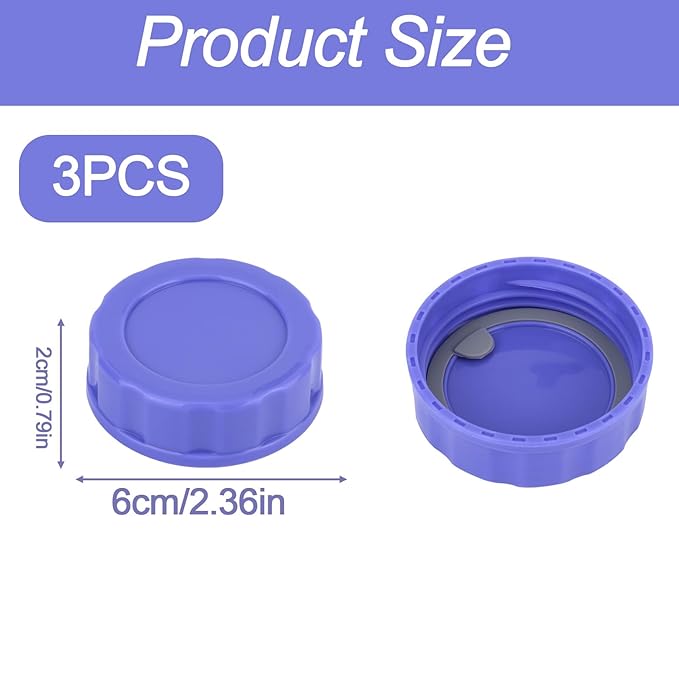 3pcs Baby Bottle Caps Compatible with Pigeon & Lansinoh Bottles, Travel and Storage Bottle Lids Covers Replacement (Purple)