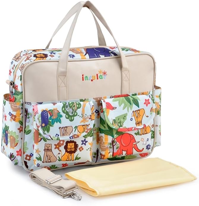 Kamay's Mummy Shoulder Bag Diaper Bag Chic Nappy Changing Bag Tote/Messenger Style Large with Changing Mat, Adjustable Straps