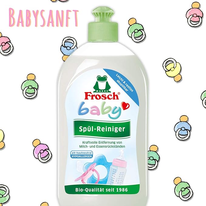 Frosch Baby Washing Up Cleaner, Sensitive Washing Up Liquid for Baby Bottles & Teats, Hypoallergenic, Suitable for Allergy Sufferers, 500 ml