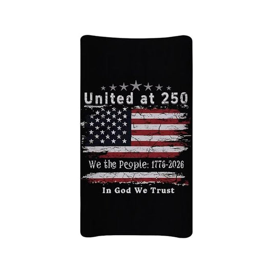 250 Year American Anniversary Changing Pad Covers American Flag Changing Pad Cover Black Diaper Changing Pad Cover Portable 32''*16'' Changing Pad -Cover