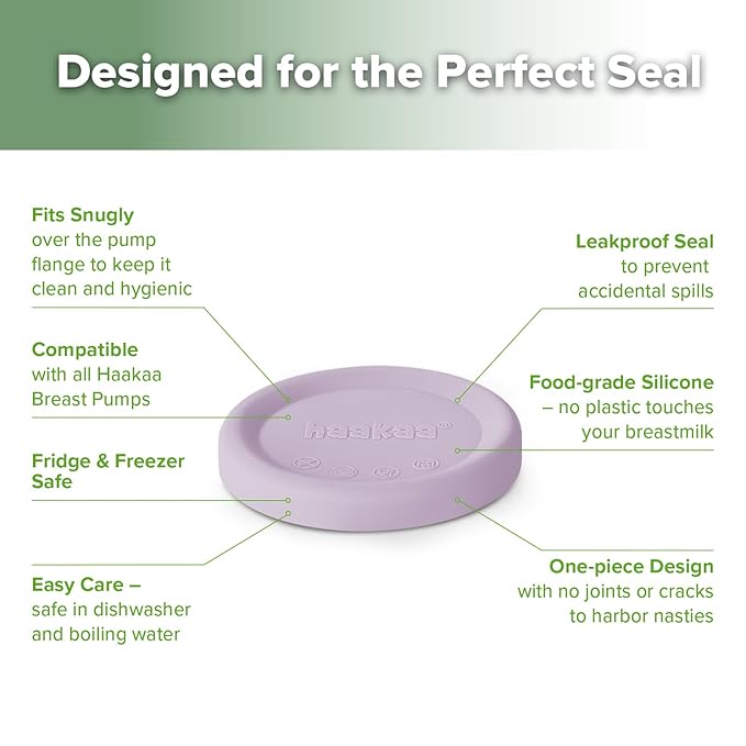 haakaa Manual Breast Pump Cap (Lavender) - Made of Premium Grade Silicone, Suitable for All haakaa Breast Pump