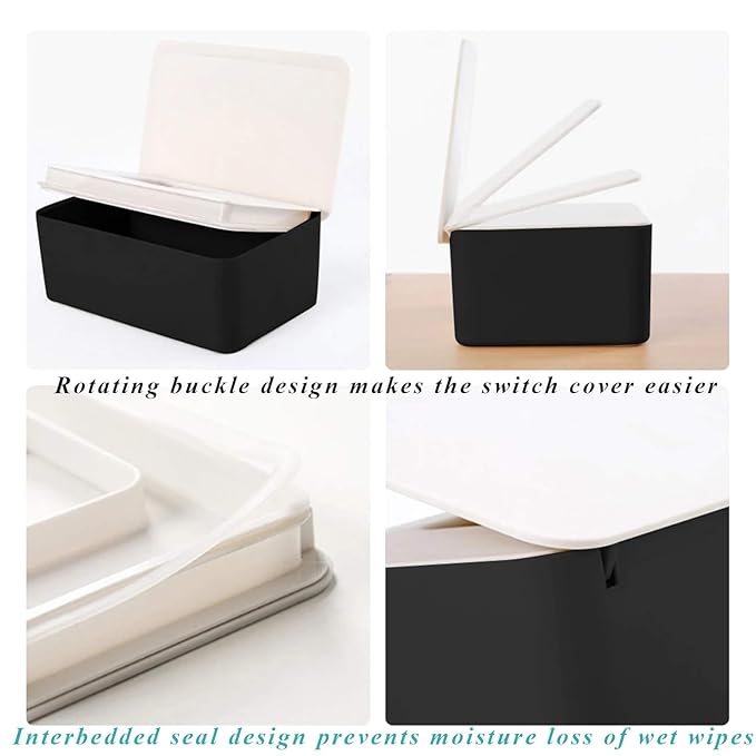 Baby Wipes Dispenser Set, Reusable Baby Wipe Holder Box, Refillable Baby Wipes Container Travel Wet Wipes Case with Reusable Wipes Pouch for Baby Home Kitchen Office Travel 3 PCS