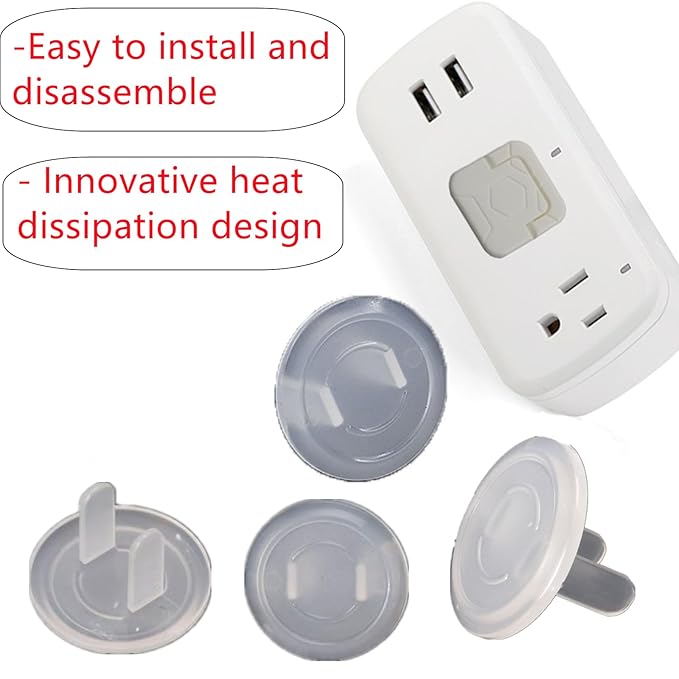 30 Pcs Outlet Plug Covers US Power Socket Electrical Outlet Safety Covers for Protection Anti Electric Shock Plugs Protector Cover Socket Cover Plate, Transparent