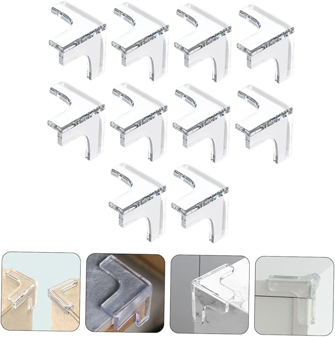 10 Pcs Clear PVC Corner Protectors Anti-Collision for Bed Frame Baby Proof Edges Covers Furniture Corner Guard
