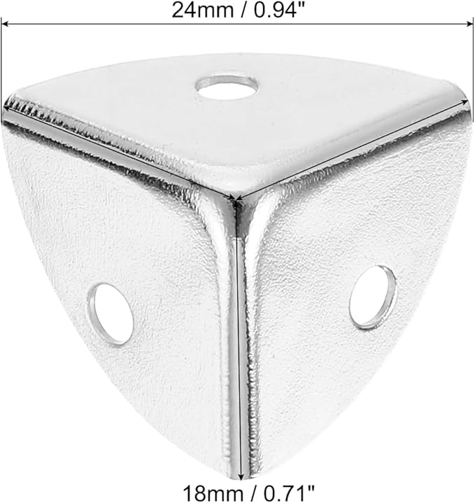 uxcell 8Pcs Decorative Box Corner Cover, 18mm Metal Edge Guard, Furniture Corner Edges Protector, Silver