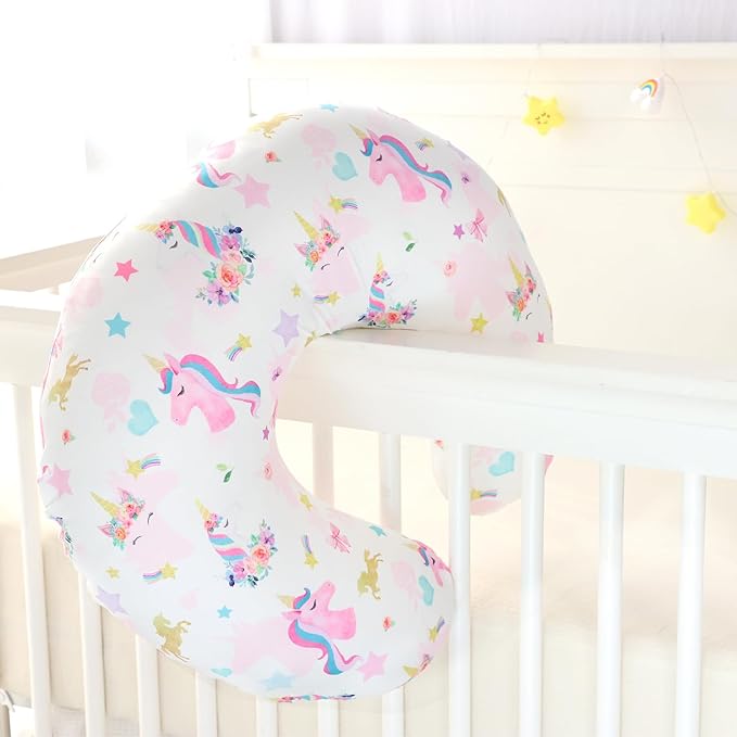 Pea Pod Nursing Pillow Cover Soft & Stretchy Removable Slipcover for Breastfeeding Pillows, Comfortable Nursing Pillow Case for Newborn, Snug Fit, Washable Feeding Pillow Slipcovers in Cute Unicorn