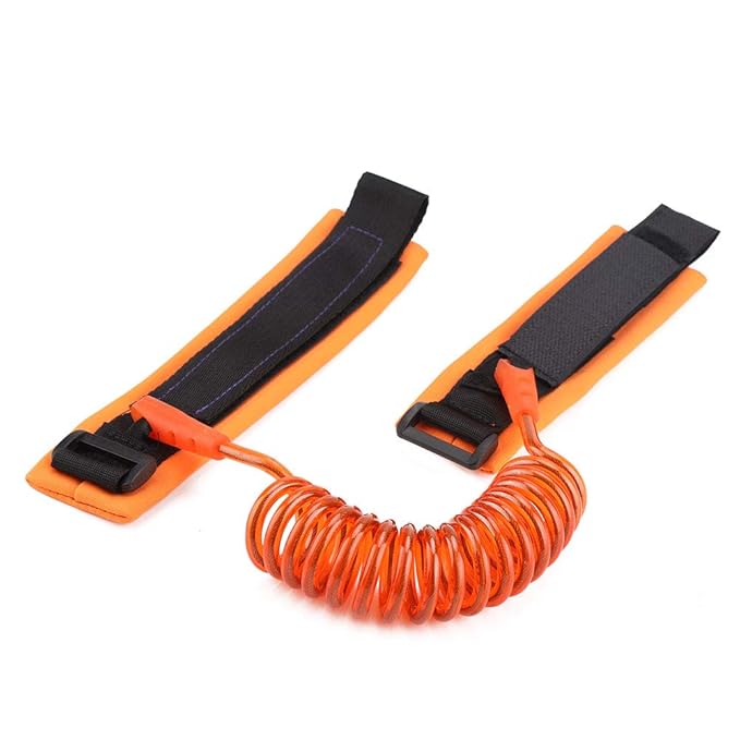 Anti-Lost Wrist Strap for Kids, Toddler Safety Leash, Adjustable Child Walking Harness with 1.5m Rope, Blue + Orange Set