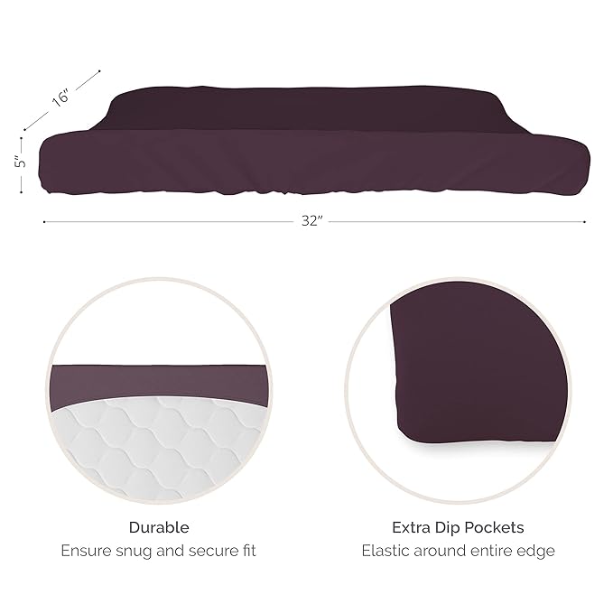 Natemia Organic Cotton Changing Pad Cover (16x32) – Silky Soft Fitted Baby Changing Pad Cover, for Changing Tables, Contoured Pads, Cradle & Bassinet, Neutral Nursery Essential for Boys & Girls