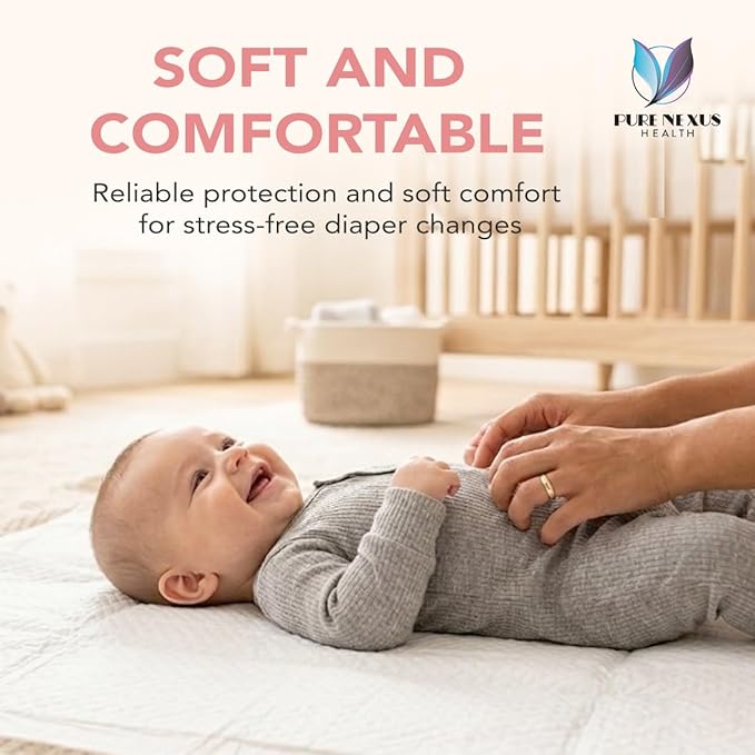 Disposable Baby Changing Pad Liners 18"x30" – 50 Pack, Soft, Waterproof & Ultra Absorbent for Mess-Free Diaper Changes