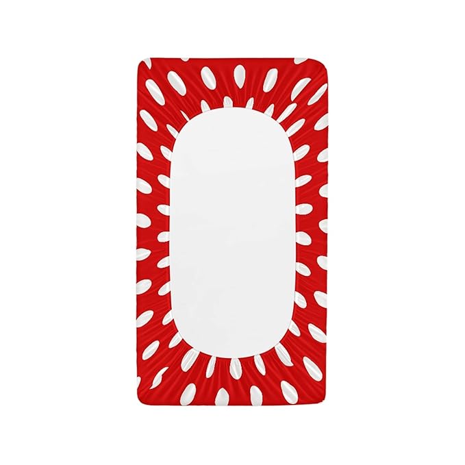 Red and White Dots Changing Pad Cover for Baby Girls Boys Cartoon Breathable Diaper Change Table Sheet Soft Stretchy Cute Change Table Mat Cover Fit 32x16