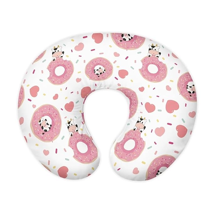 Donut Cow Nursing Pillow Cover Donut Cow Removable Cover for Breastfeeding Pillows, Ultra Soft Comfortable Slipcover Ultra Soft Snug Fits On Infant Nursing Pillow