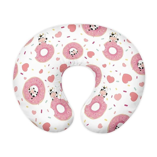 Donuts and Cows Breastfeeding Pillow Slipcover for Baby Breastfeeding Slipcover Infant Newborn Nursery Bottle Pillowcase Baby Essentials