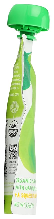 PUMPKIN TREE Organic Pear Puree With Oat Fiber And Seeds, 3.5 OZ