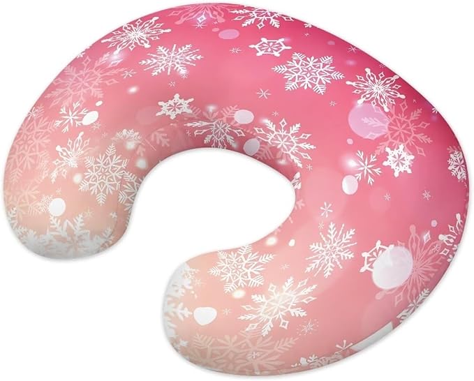 Snowflake Gradient Color Nursing Pillow Cover for U-Shaped Breastfeeding Pillow Nursing Pillow Hidden Zipper Design Soft and Skin-Friendly