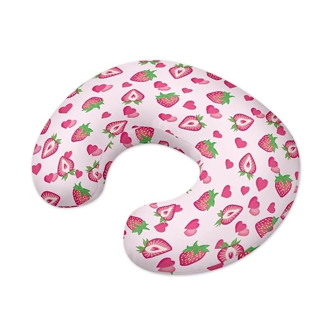 Pink Strawberry Breastfeeding Pillow Cover Cuddle Pillow Slipcover Detachable Nursing Pillow Protective Cas Baby Feeding Easy to Use and Dustptoof