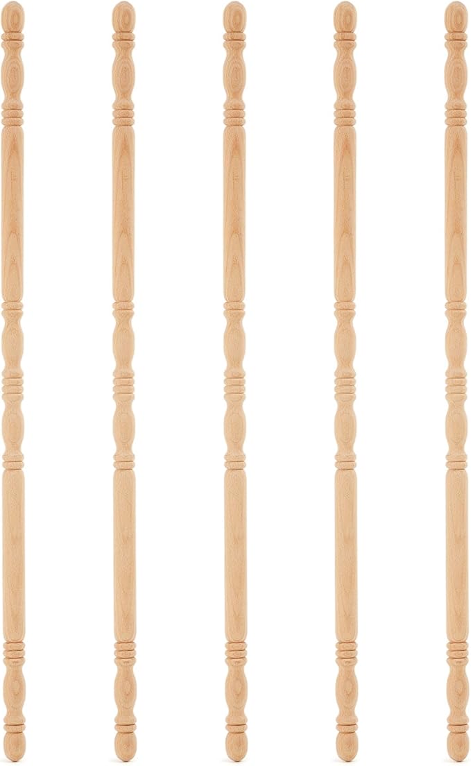 DoubleFill 5 Pack Red Oak Corner Guards for Wall Decorative Wall Corner Protector 39-1/2'' x 1'' Solid Wood Edges Protect Trim for Pets Renovation, Easy Installation
