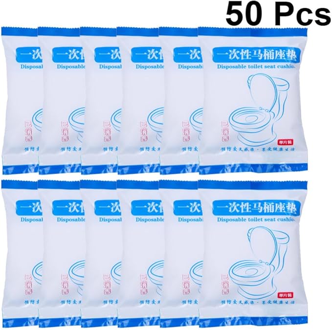 Healifty Disposable Toilet Seat Cover Portable Waterproof Toilet Mat Thickened Cushion for Travel Hotel Office Use Individual Package 8.26X6.69X3.93 Inch