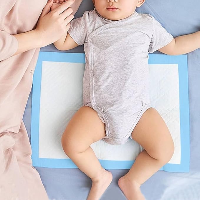 100 Pcs Disposable Changing Pads, Super Absorbent Portable Diaper Change Pads for Baby, Soft Leak-Proof Underpads Incontinence Bed Table Pee Mat