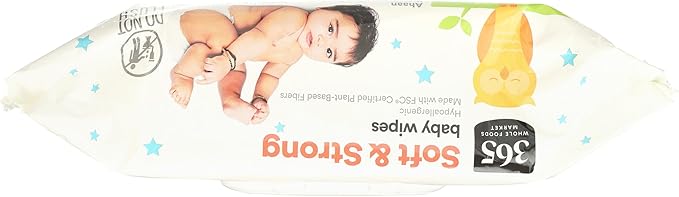 365 by Whole Foods Market, Soft & Strong Disposable Baby Wipes, Fragrance-Free, 100 Count
