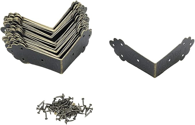 Mcredy 30 PCS Metal Corner Protector,Furniture Corner Hardware Corner Bracket for Cabinet Decorative,1.77 Inch Length