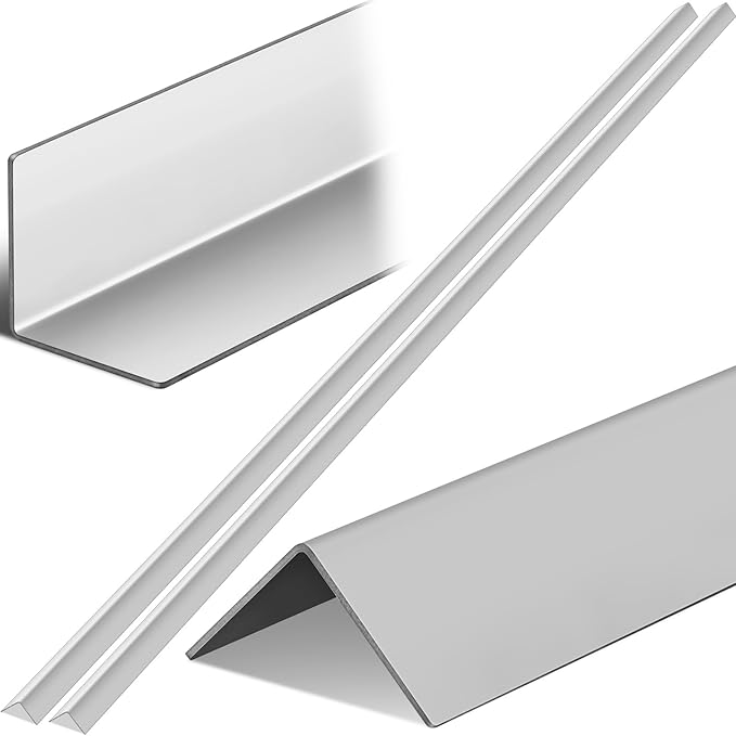 Blulu 2 Pcs Stainless Steel Corner Guards 1 x 1 x 72 Inches Metal Wall Corner Protector with 90 Degree Protectors for Walls Protection and Decoration, Silver