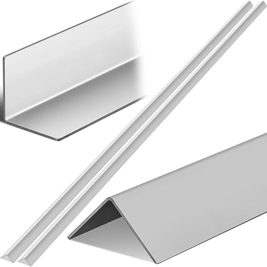 Blulu 2 Pcs Stainless Steel Corner Guards 1 x 1 x 72 Inches Metal Wall Corner Protector with 90 Degree Protectors for Walls Protection and Decoration, Silver