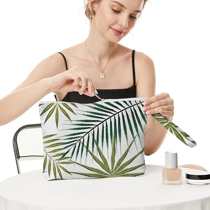 Fokongna Palm leaves Wet Bag Travel Wet Dry Bag Beach Bag Diaper Bag Wet Bag For Swimsuit Travel Makeup Bag Toiletry Bag