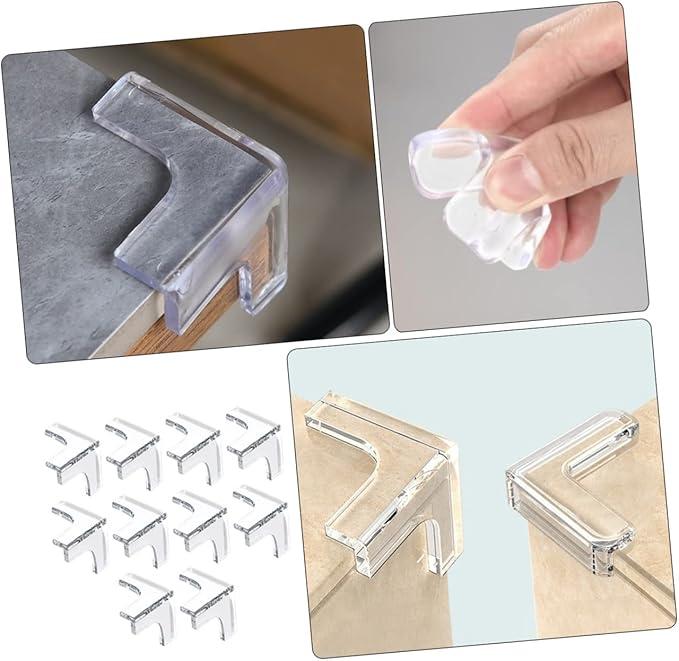 10 Pcs Clear PVC Corner Protectors Anti-Collision for Bed Frame Baby Proof Edges Covers Furniture Corner Guard