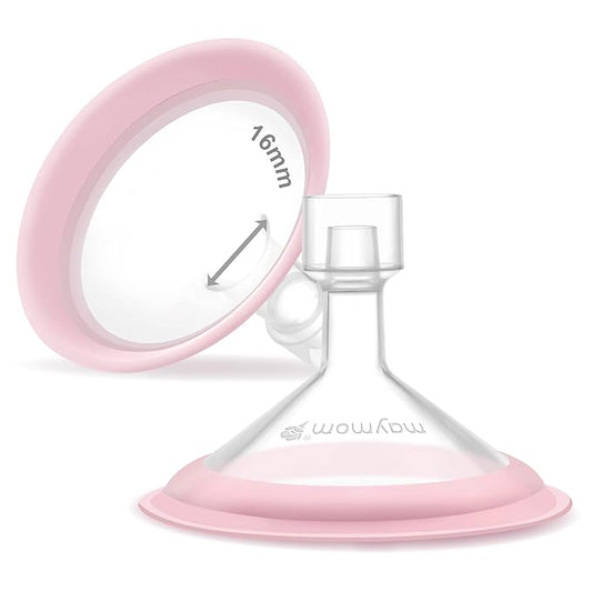 16mm Maymom MyFit Shields, Pano Series; Compatible with Medela Breast Pump- PersonalFit, Freestyle, Harmony, Maxi, Freestyle Flex Connector; Connect to Maymom Widemouth/Narrow Connector, 2pcs