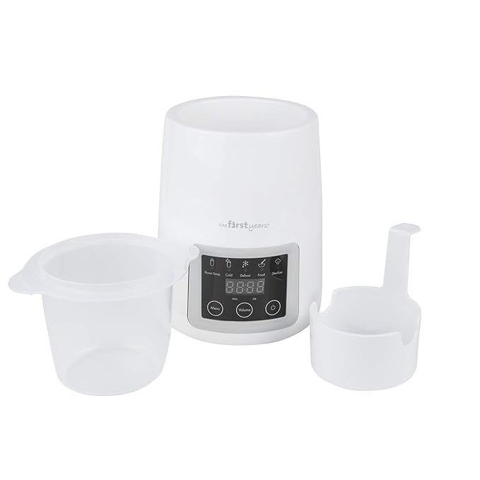 The First Years Gentle Warmth Digital Baby Bottle Warmer - Bottle Warmer for Breastmilk, Baby Formula, and Baby Food - Includes Milk Warmer, Basket, and Cup - White