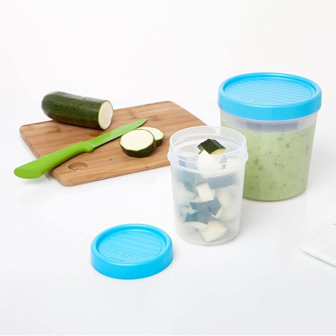 TATAY Food Storage, Airtight, 0.6L of Capacity, Screw Lid, BPA free, Suitable Microwave and Dishwasher, Blue. Measures: 8,5 x 8,5 x 16,5 cm