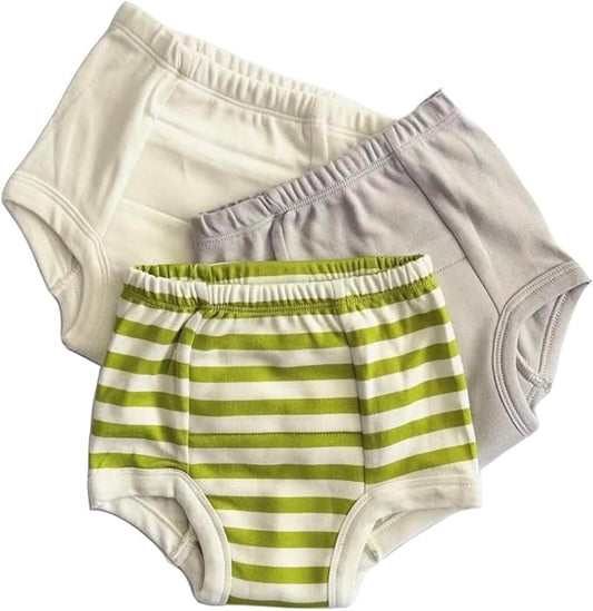 Laas Organic Cotton Potty Training Pants/Underwear, GOTS Certified, Boys, Girls, Unisex, Toddler, Pack of 3