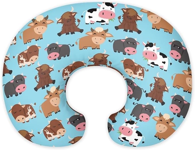 Cow Feeding Pillow Covers Washable & Breathable Nursing Pillow Slipcovers Breastfeeding Newborn Feeding Cushion Cover Practical Gift, Best Choice for Mom Cover Only
