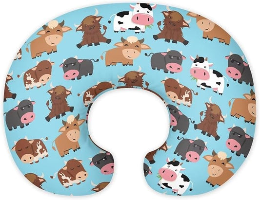 Cow Feeding Pillow Covers Washable & Breathable Nursing Pillow Slipcovers Breastfeeding Newborn Feeding Cushion Cover Practical Gift, Best Choice for Mom Cover Only