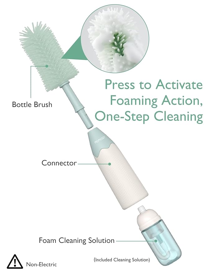 Momcozy Nutri Bottle Warmer & Momcozy Bottle Brush Kit Green