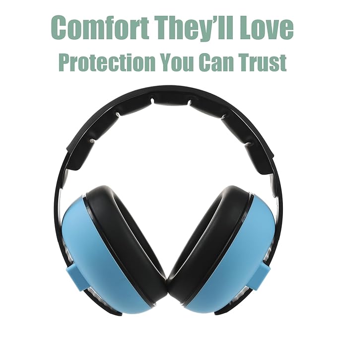 Funbliss Baby Ear Protection Headphones - Safe Noise Cancelling Headphones for Baby and Toddler 3-36 Months,Safe Materials with Storage Bag,Blue