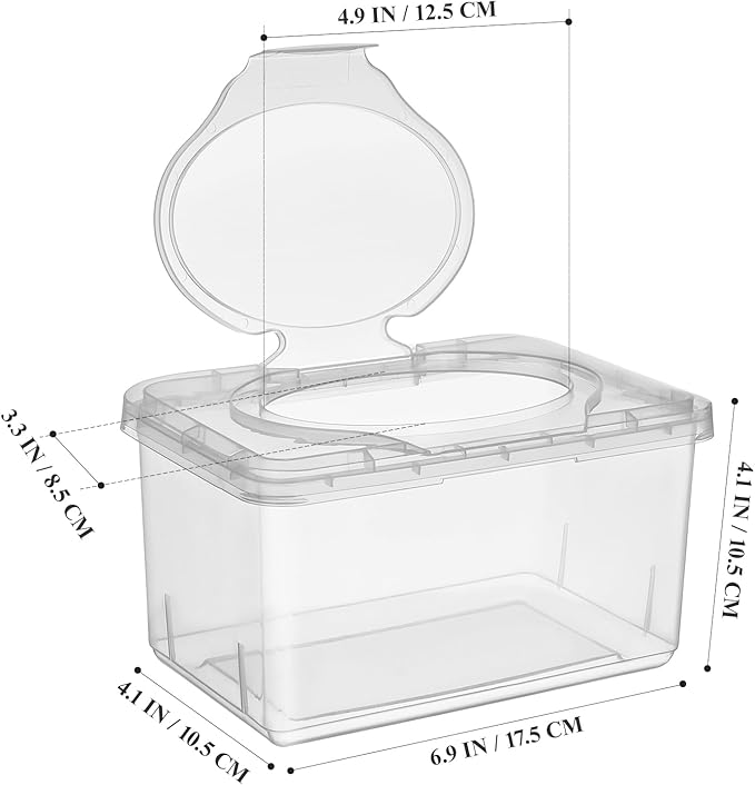 Ciieeo Portable Baby Wipes Dispenser Box 3 Pack Wet Tissue Holder with Lid - Compact Storage Container for Home Travel and Nursery