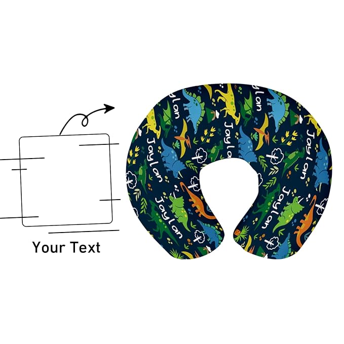Dyoart Baby Nursing Pillow Cover,Personalized Name Soft Nursing Covers,Breastfeeding Pillow Slipcover for Bottle Feeding,Custom Gifts for Toddler Infant,Dinosaur(one Size)
