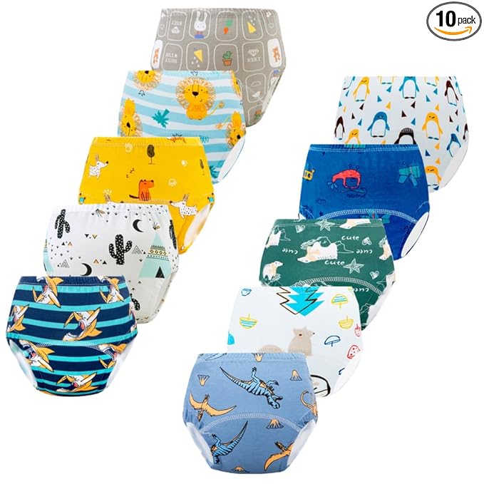 Potty Training Underwear for Girls, Toddler Training Underwear Boys (10 Packs, 3-4T, Multicolor)
