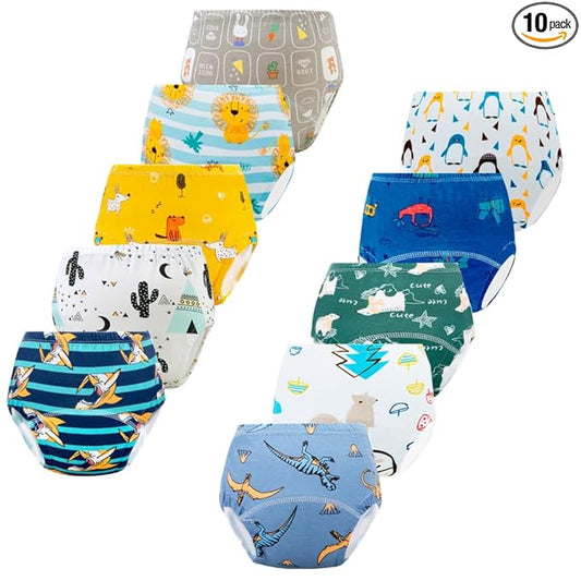 Potty Training Underwear for Girls, Toddler Training Underwear Boys (10 Packs, 3-4T, Multicolor)