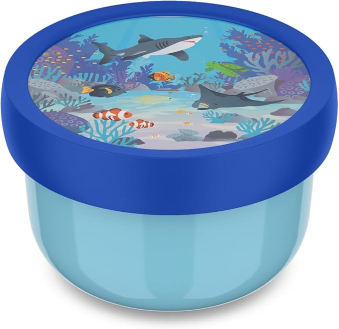 Mepal Fruitbox Campus, Snack Box for Kids, Dishwasher and Microwave Safe, BPA-Free, 300 ml, Tropical Ocean