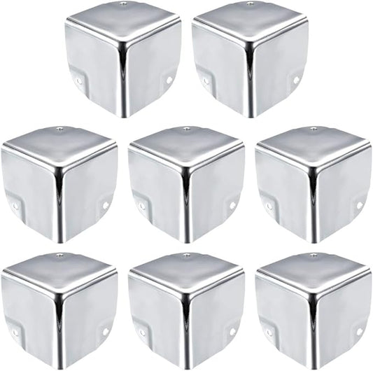 uxcell Metal Box Corner Protectors Box Edge Guard Protector 50 X 50 X 50mm Silver Tone 8pcs for Table Corners and Desk Corners