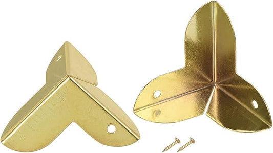 uxcell 23x23x23mm Metal Box Corner Protectors Edge Guard, Gold Tone 12pcs