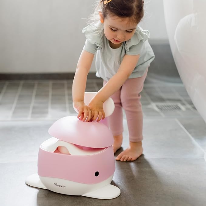 Kindsgut Whale Potty Training Toilet – Ergonomic Toddler Potty for Boys & Girls, Designed in Germany, Non-Slip & Easy Clean, Delicate Pink