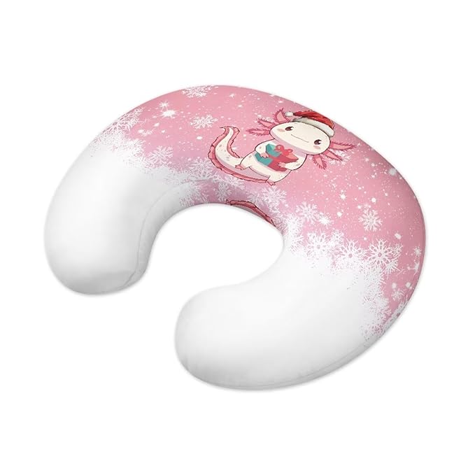 Christmas Axolotl Breastfeeding Pillow Cover Boys Girls Lightweight Skin-Friendly Fabric Newborn Nursing Pillow Case with Hidden Zipper Replacement Pillow Cover