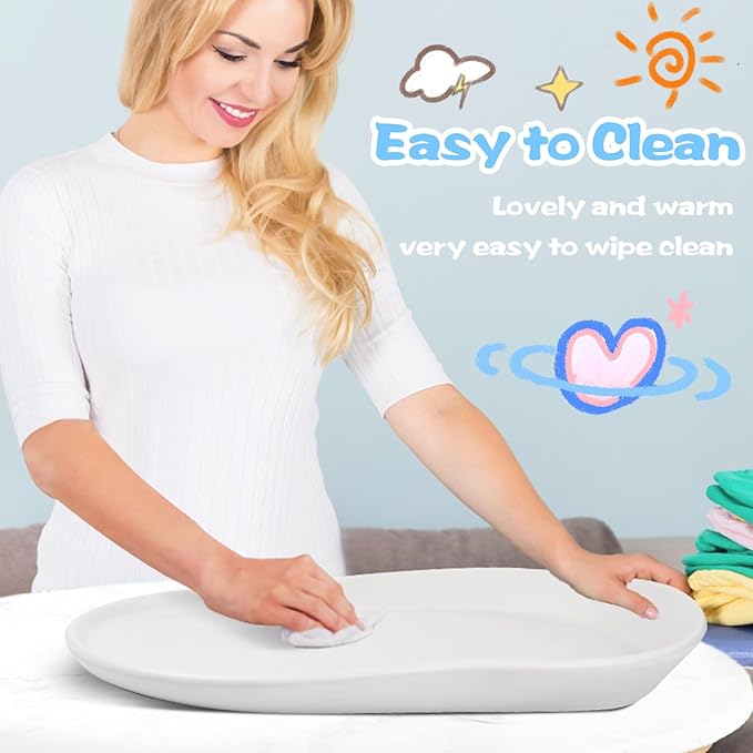 TOSGN Baby Changing Pad, Waterproof & Non-Slip Easy to Clean, Soft and Warm Foam Material Portable Changing Pad, Slight Incline Collects Liquid