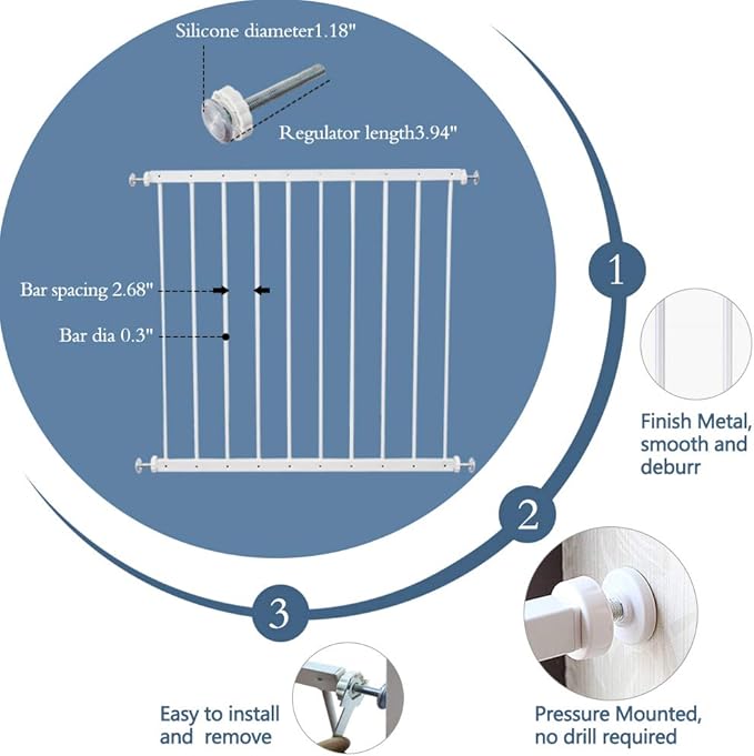 Fairy Baby Child Window Guards for Children Safety Window Gate Security Bars White,Fit 36.6-61.8 Inches Wide (2 Panels)