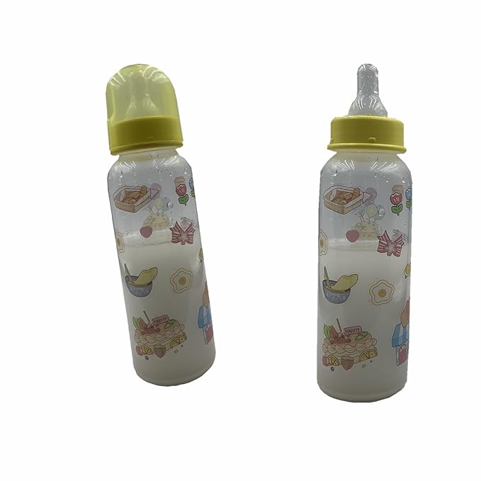 Adult Sized Pacifier and Bottle Set，Print May Vary,250ml (Yellow)