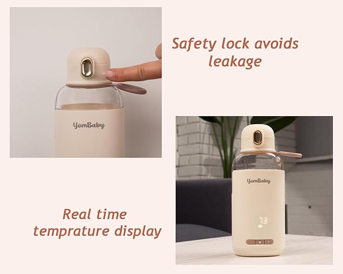 Portable Milk Warmer/Fast Charging, Long Battery Life, Wireless and Leak Proof/Instant Water, Milk or Breast Milk Warmer for Travel, Outdoor, Transportation, Parks-270ml