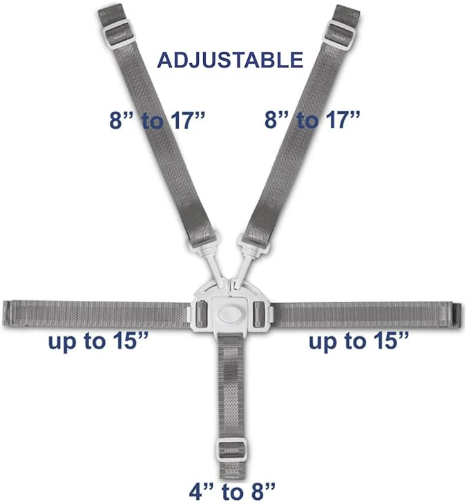 Today’s Kids High Chair Straps Compatible with Graco High Chairs, Replacement Harness Straps for 5 Point High Chairs, Replacement High Chair Belt, Easy & Quick Install
